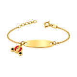 18K Gold Kids Chain Bracelet with Teddy Bear Design