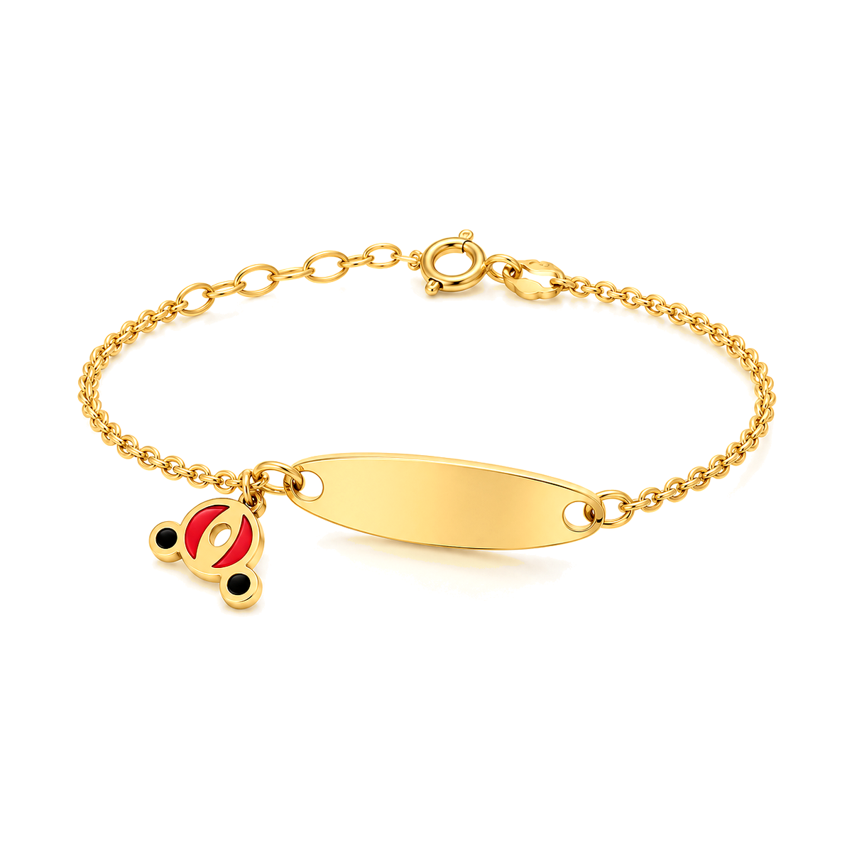 18K Gold Kids Chain Bracelet with Teddy Bear Design