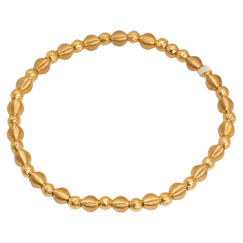 21K Gold Bracelet with Sparkling Golden Beads Design