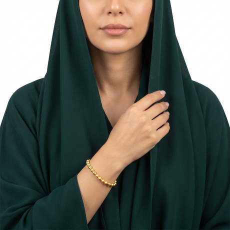 اسوارة ذهب عيار 21 بتصميم الكرات الذهبية المتلألئة