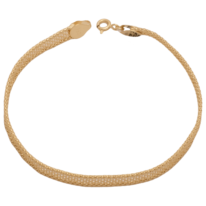 18K Gold Bracelet with Delicate Mesh Design
