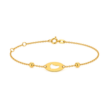 18K Gold Kids Chain Bracelet  with Baby Foot Design