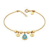 18K Gold Kids Bracelet Rose & Teardrop Design