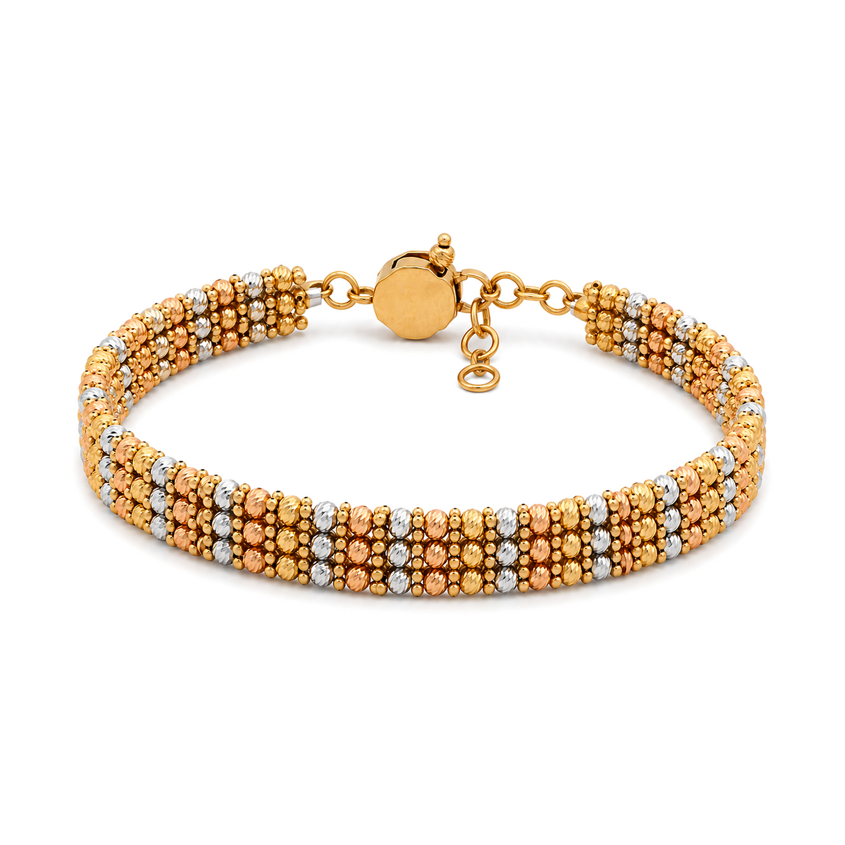 18K Gold Bracelet Classic Triple Row Design