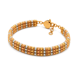 18K Gold Bracelet Classic Triple Row Design