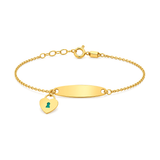 18K Gold Kids Chain Bracelet with Heart Lock Design