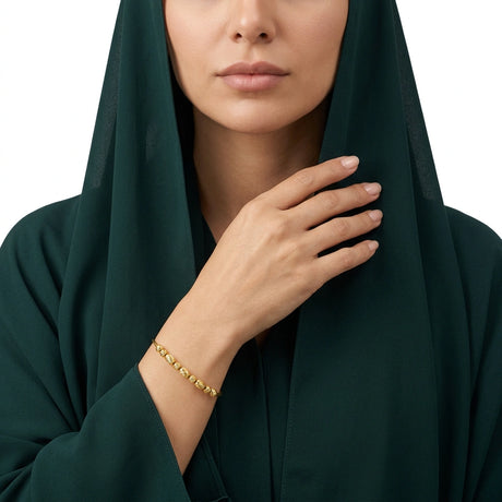 أسورة ذهب عيار 18 بتصميم صف واحد