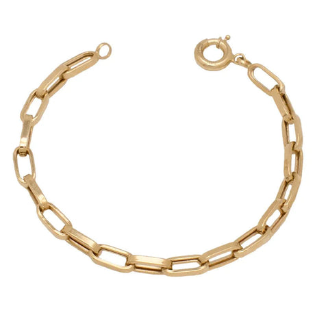 18K Gold Fluid Chain with Interlocking Wide Links