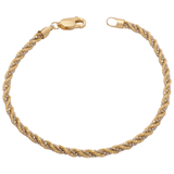 18K Gold Fluid Chain with Two Tone Braided Design