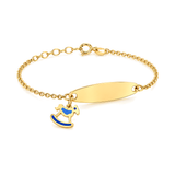18K Gold Kids Chain Bracelet with Horse Design
