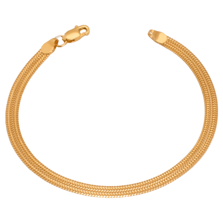 21K Chain Bracelet with Classic Braided Design