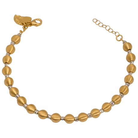 21K Chain Bracelet with Golden Beads Sparkling Separators Design