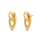 18K Gold Earrings with Teardrop Design