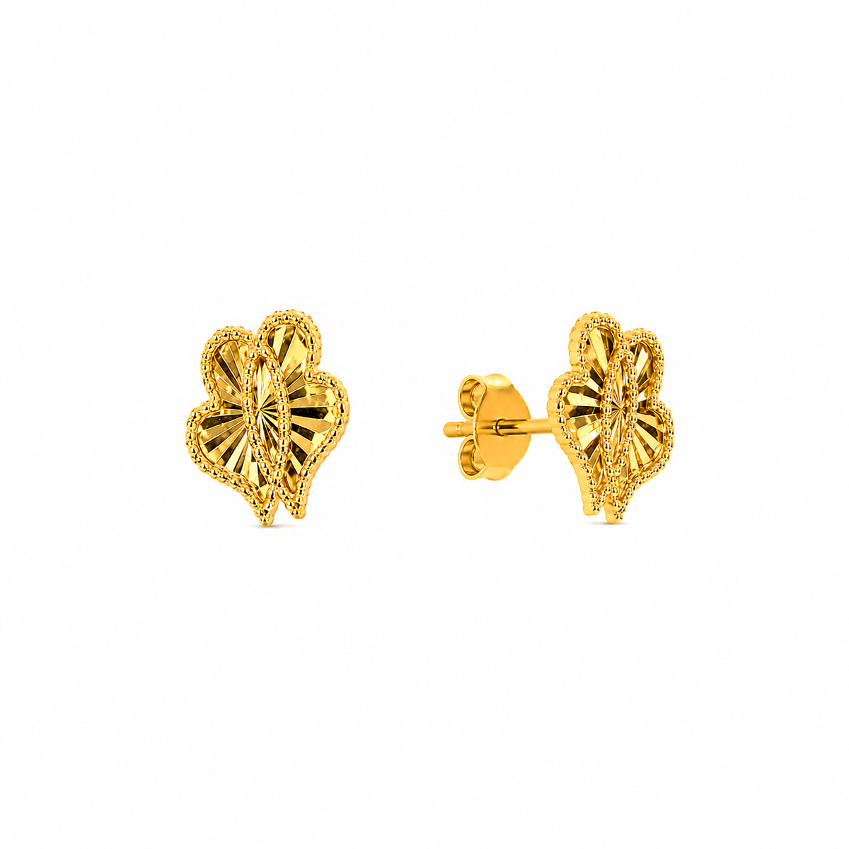 18K Gold Earrings with Fine Ornate Design