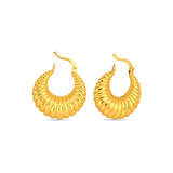 21K Gold Earrings with Polygon Design