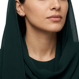 18K Gold Earrings with Square Charm Design