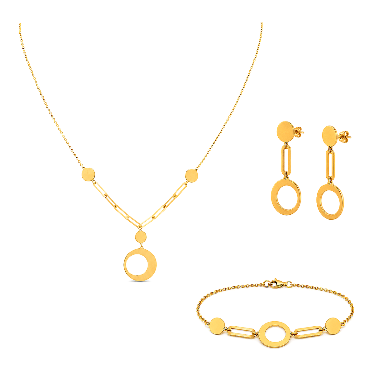 18K Gold Set with Eclipse Design