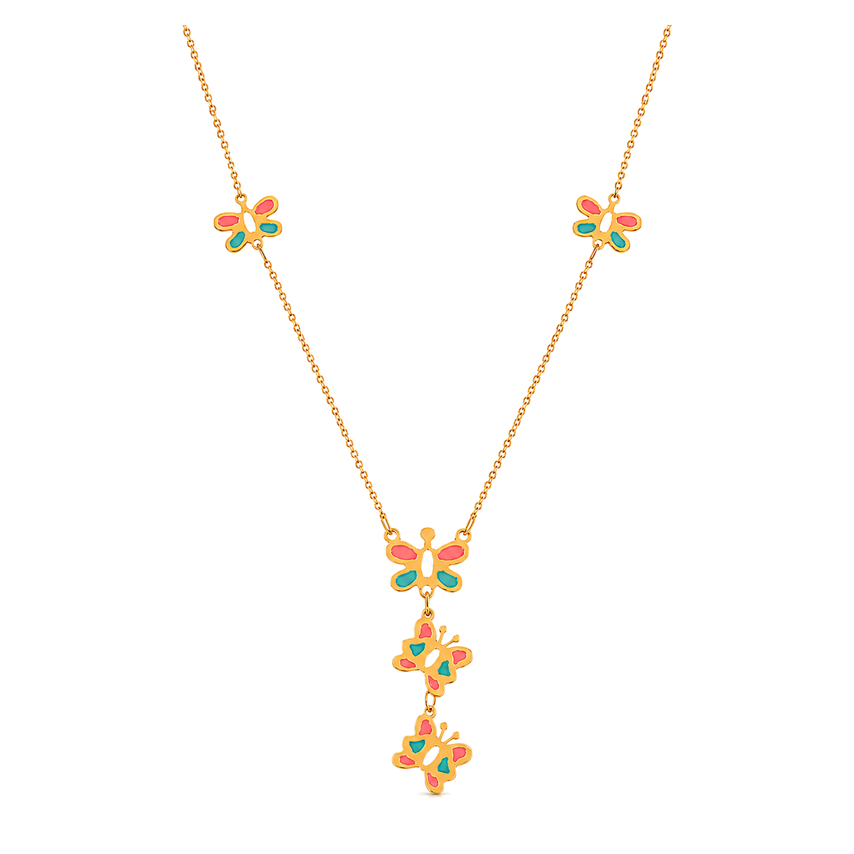 18K Gold Kids' Jewelry Set With Butterfly