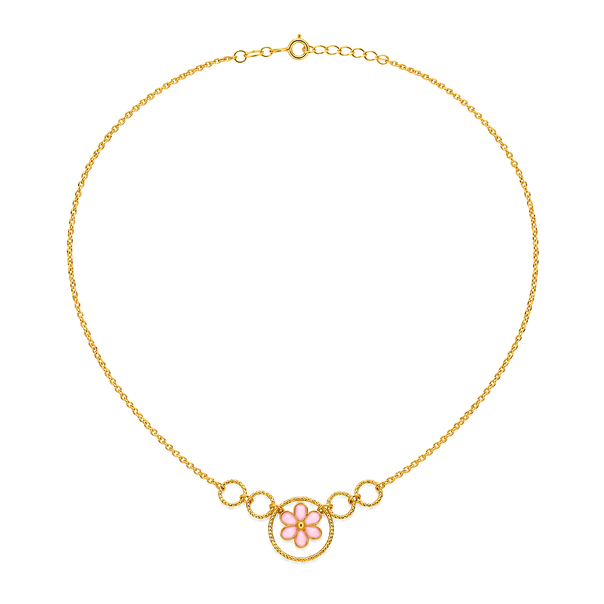 18K Gold Kids Set with Colorful Flower Design