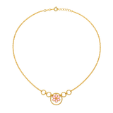 18K Gold Kids Set with Colorful Flower Design