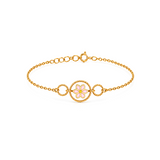 18K Gold Kids Set with Colorful Flower Design