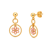 18K Gold Kids Set with Colorful Flower Design