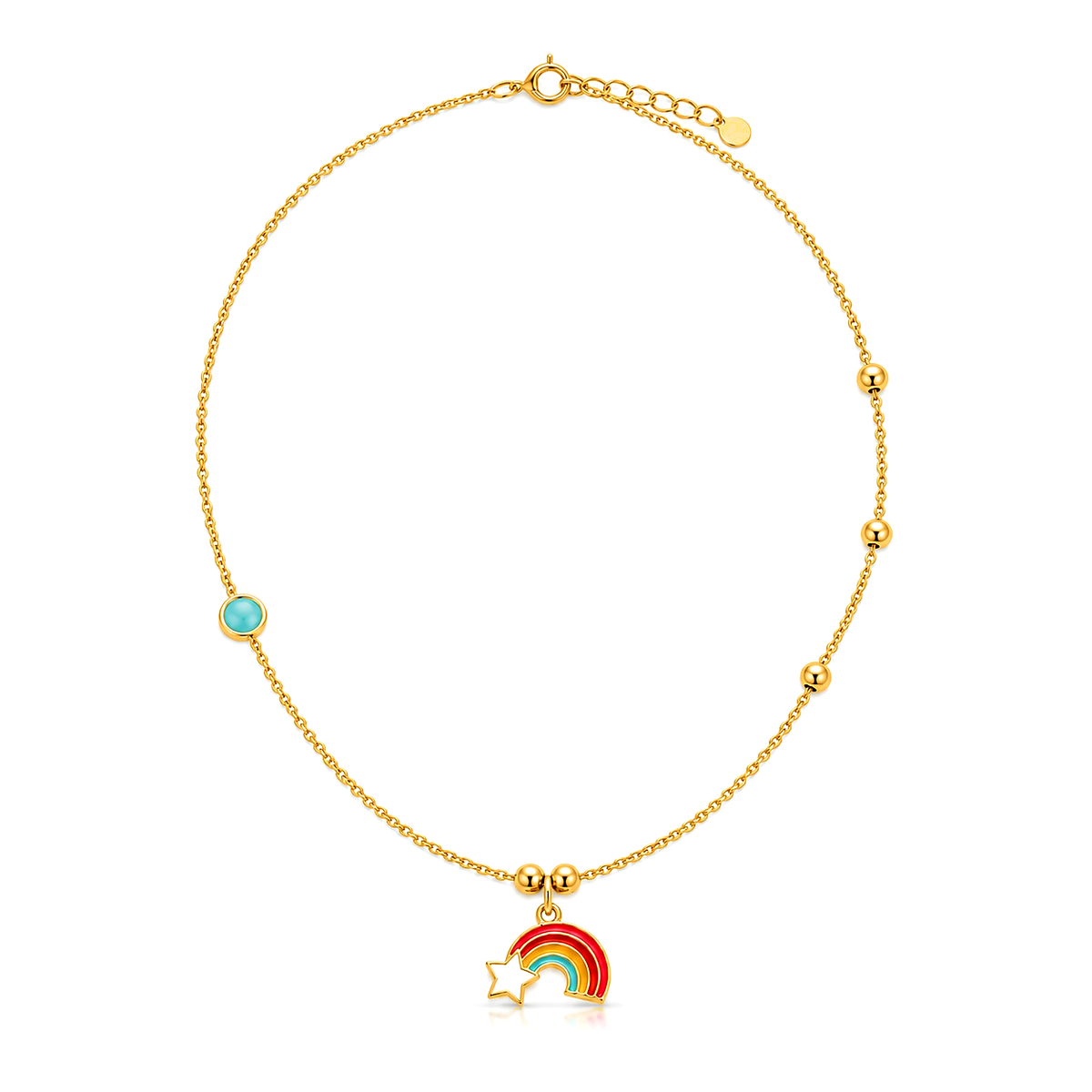 18K Gold Kids Set with Rainbow and Star Design