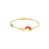 18K Gold Kids Set with Rainbow and Star Design