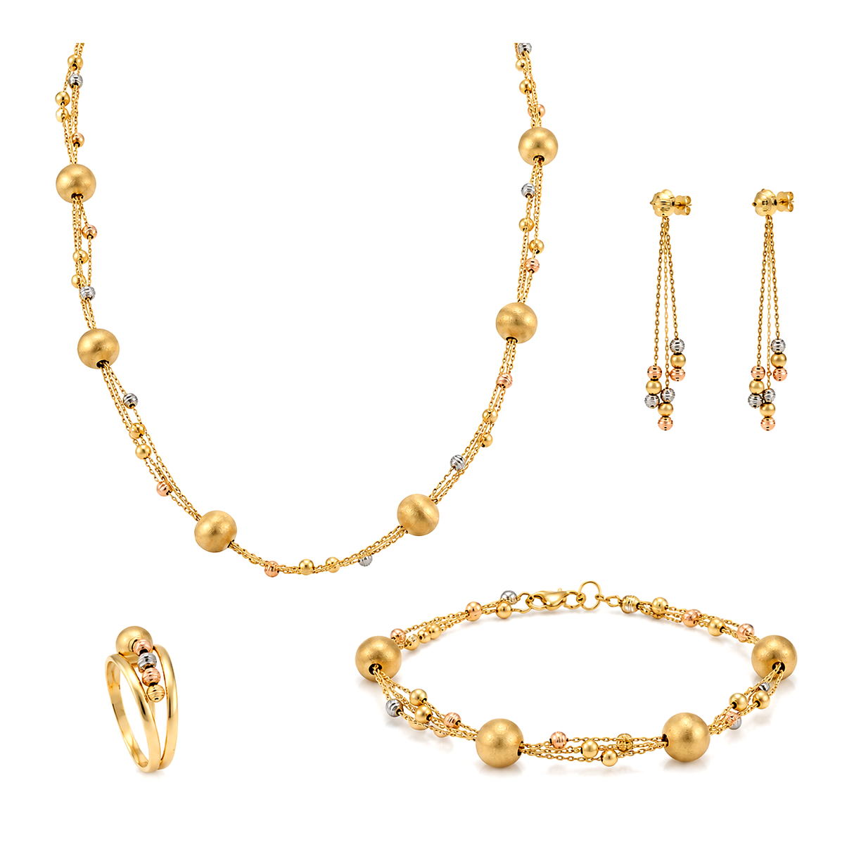 18K Gold Set, Threads Of Beauty