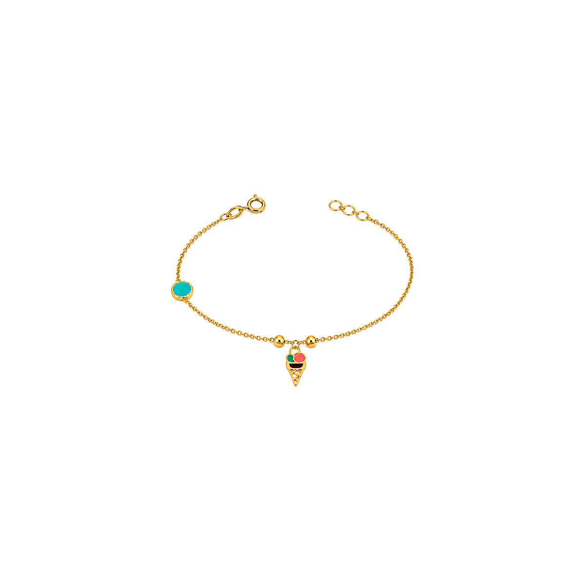 18K Gold Kids Set with Ice Cream Design