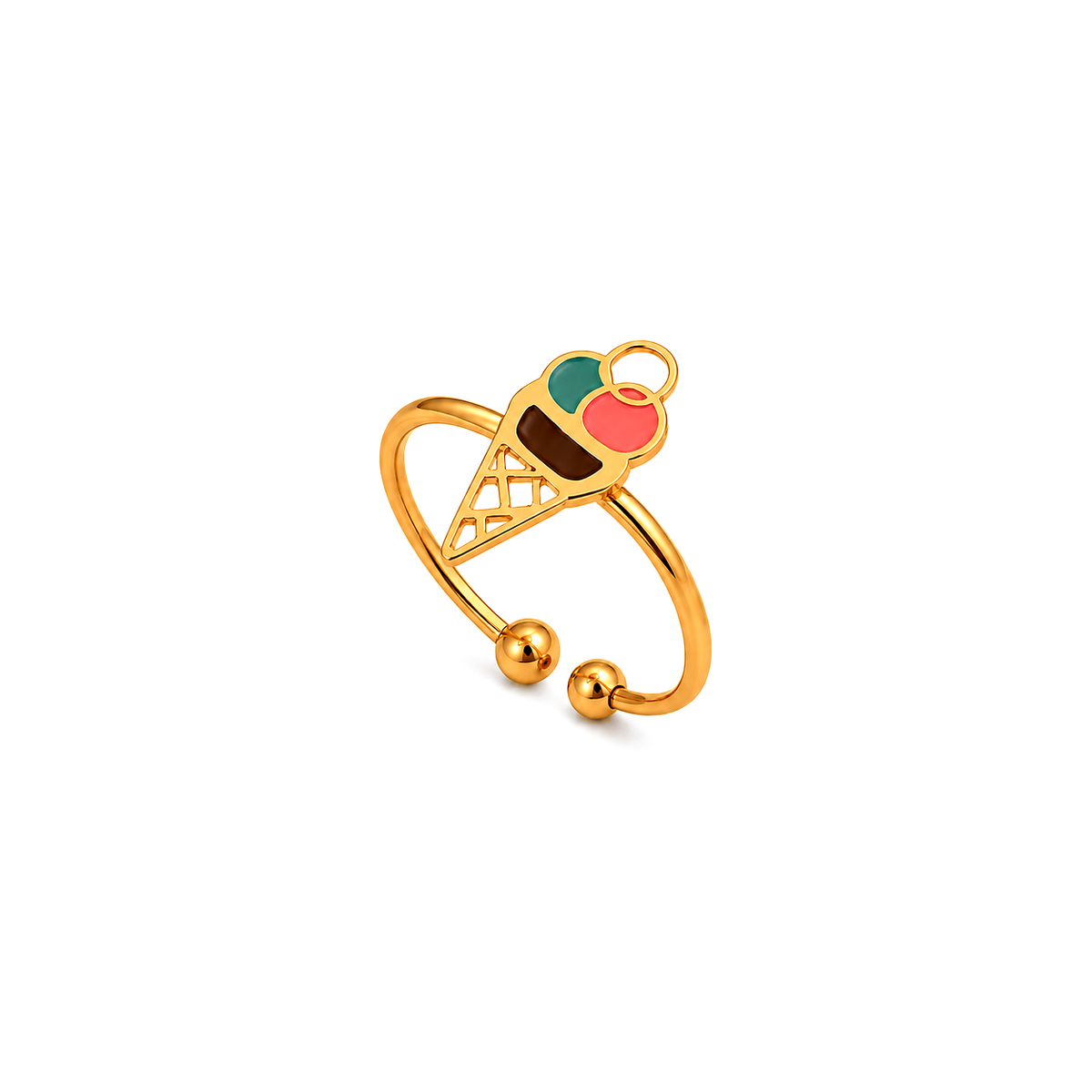 18K Gold Kids Set with Ice Cream Design