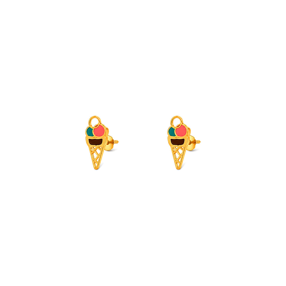 18K Gold Kids Set with Ice Cream Design