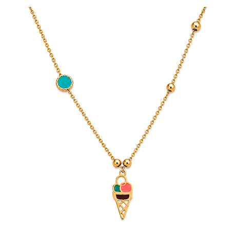 18K Gold Kids Set with Ice Cream Design