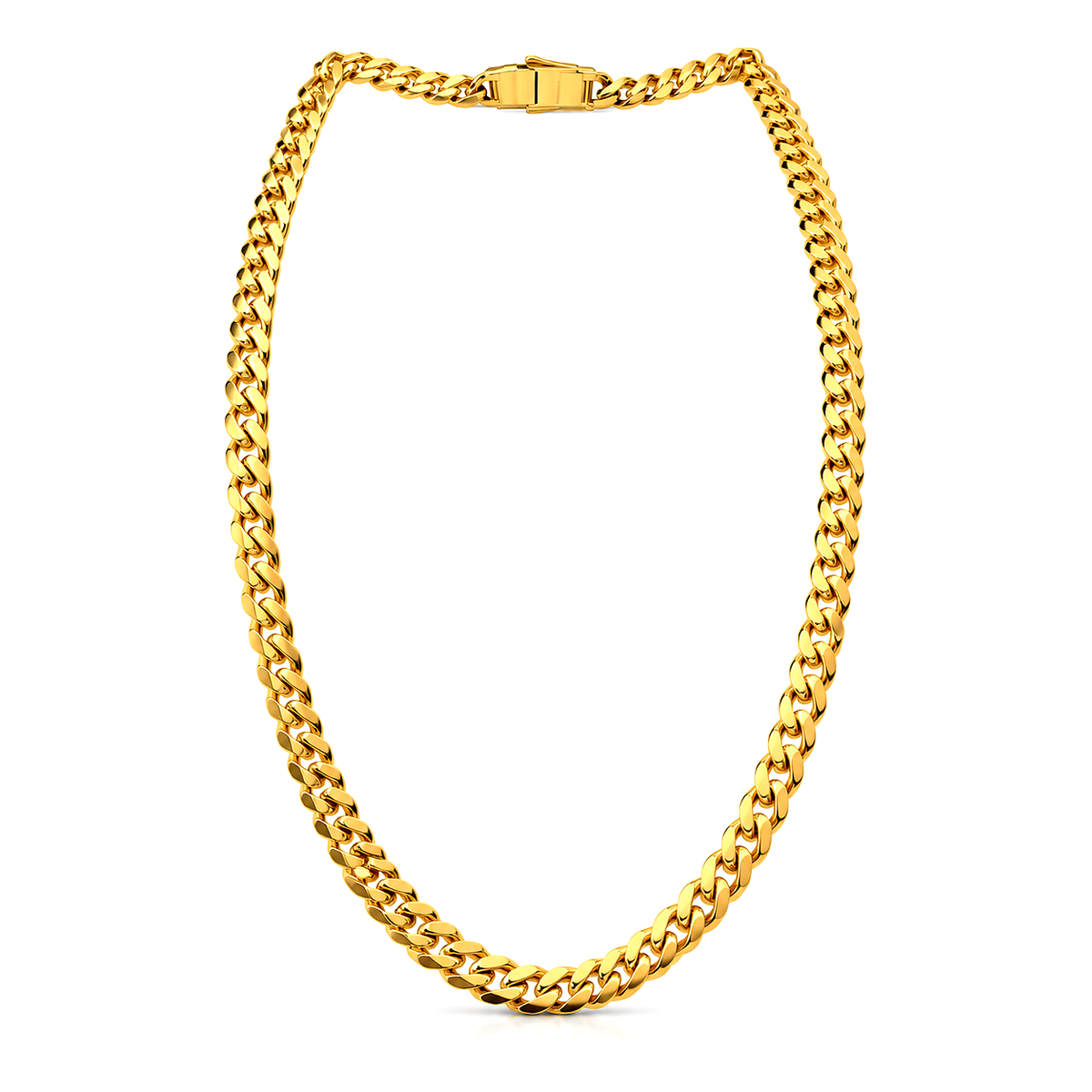 21K Gold Set with Cuban Link Chain