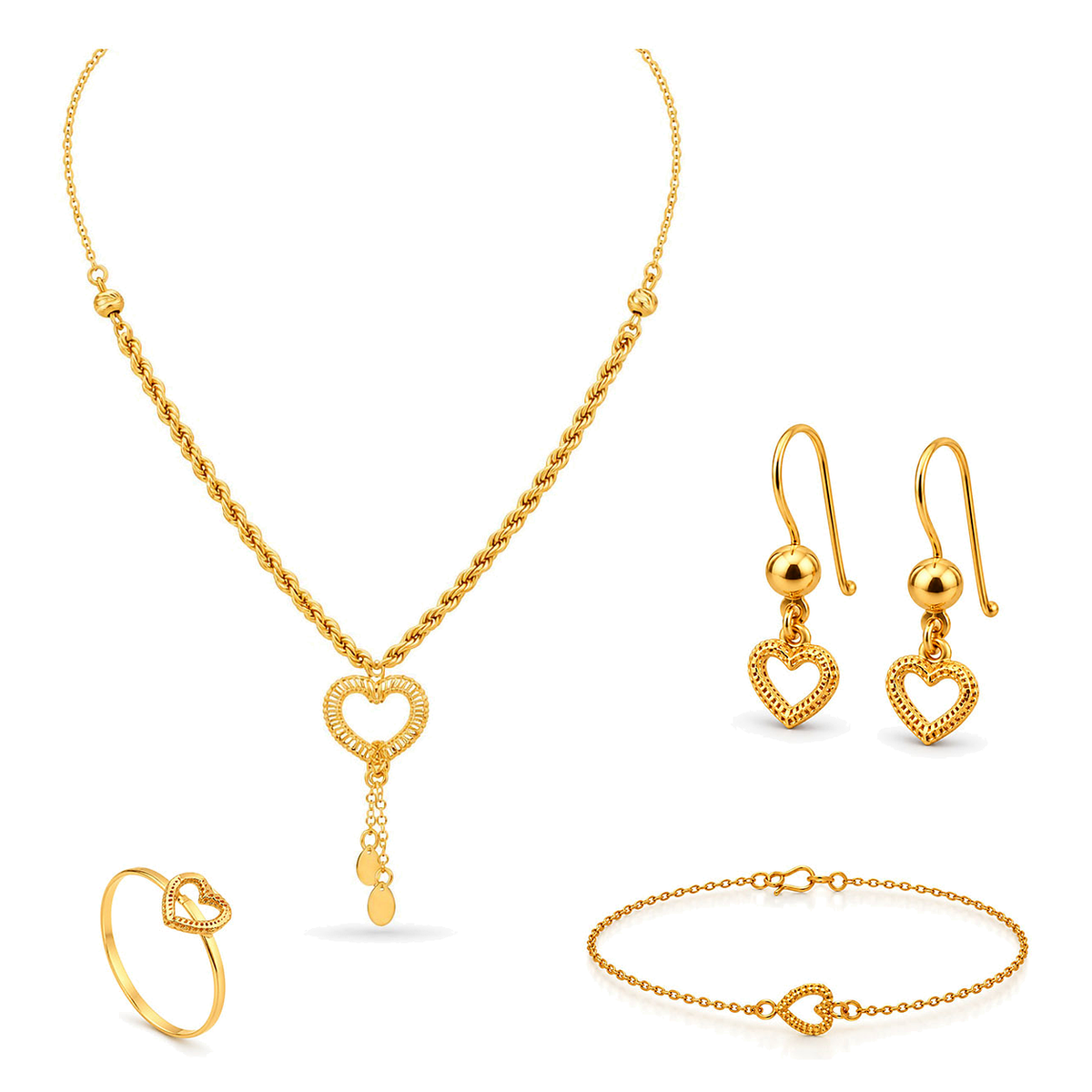 21K Gold Set with Heart Design
