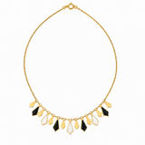 18K Gold Half Set with Geometric Design in Black