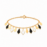 18K Gold Half Set with Geometric Design in Black