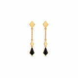 18K Gold Half Set with Geometric Design in Black