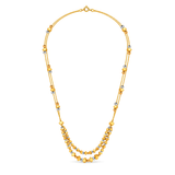 18K Gold Half Set with Geometric Cube Beads Design
