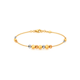 18K Gold Half Set with Geometric Cube Beads Design