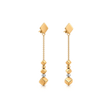 18K Gold Half Set with Geometric Cube Beads Design