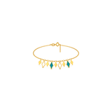 18K Gold Half Set with Delicate Colored Geometric Design