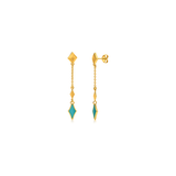 18K Gold Half Set with Delicate Colored Geometric Design