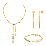 18K Gold Half Set with Lariat Design
