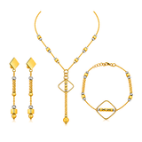18K Gold Half Set with Flowing Geometric Design