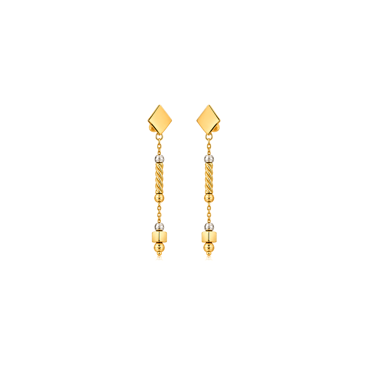 18K Gold Half Set with Flowing Geometric Design