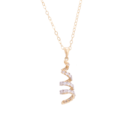 18K Gold Necklace with Spiral Design