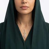 18K Gold Necklace with Leaf Design