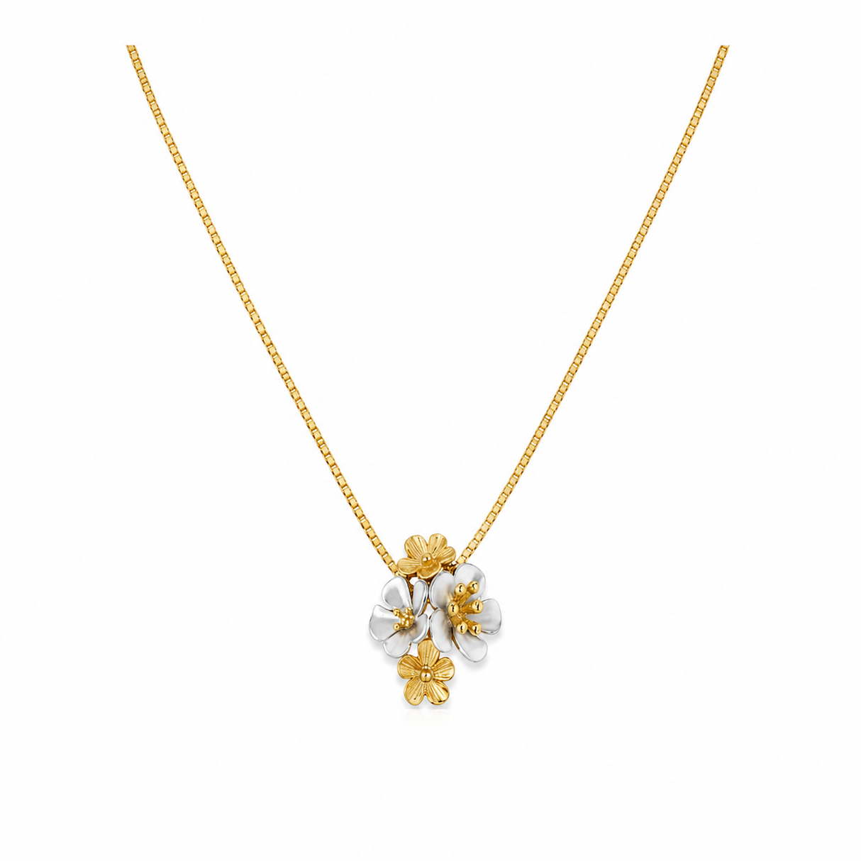18K Gold Pendant with Nario Floral Design In Colorful