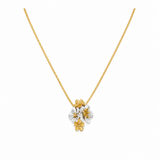 18K Gold Pendant with Nario Floral Design In Colorful